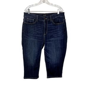 Judy Blue Women's 16W Dark Wash High Rise Skinny Fit Capri Denim Jeans EUC